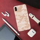 Cream and White Camouflage Printed Slim Cases and Cover for iPhone XS Max