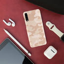 Cream and White Camouflage Printed Slim Cases and Cover for Galaxy A70