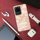 Cream and White Camouflage Printed Slim Cases and Cover for Galaxy S20 Ultra