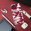 Maroon and White Camouflage Printed Slim Cases and Cover for iPhone 8 Plus