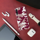 Maroon and White Camouflage Printed Slim Cases and Cover for Redmi A3