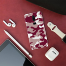 Maroon and White Camouflage Printed Slim Cases and Cover for OnePlus 6