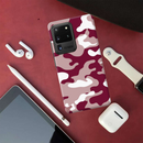 Maroon and White Camouflage Printed Slim Cases and Cover for Galaxy S20 Ultra