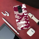Maroon and White Camouflage Printed Slim Cases and Cover for Redmi Note 9