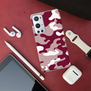 Maroon and White Camouflage Printed Slim Cases and Cover for OnePlus 9R