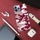 Maroon and White Camouflage Printed Slim Cases and Cover for iPhone 13 Pro Max