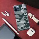 Olive Green and White Camouflage Printed Slim Cases and Cover for iPhone 12 Pro