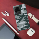 Olive Green and White Camouflage Printed Slim Cases and Cover for Galaxy S20 Ultra