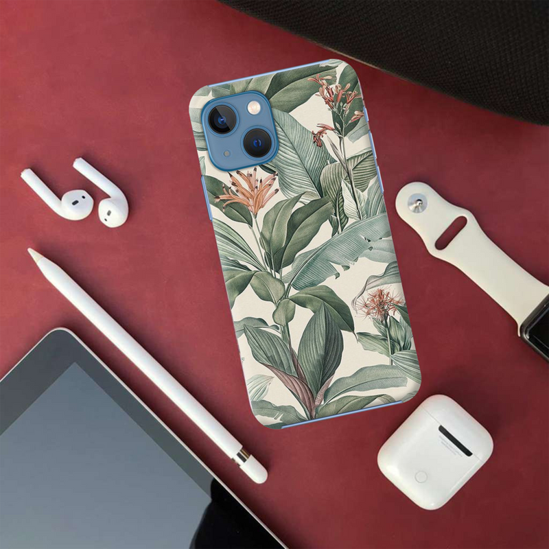 Green Leafs Printed Slim Cases and Cover for iPhone 13