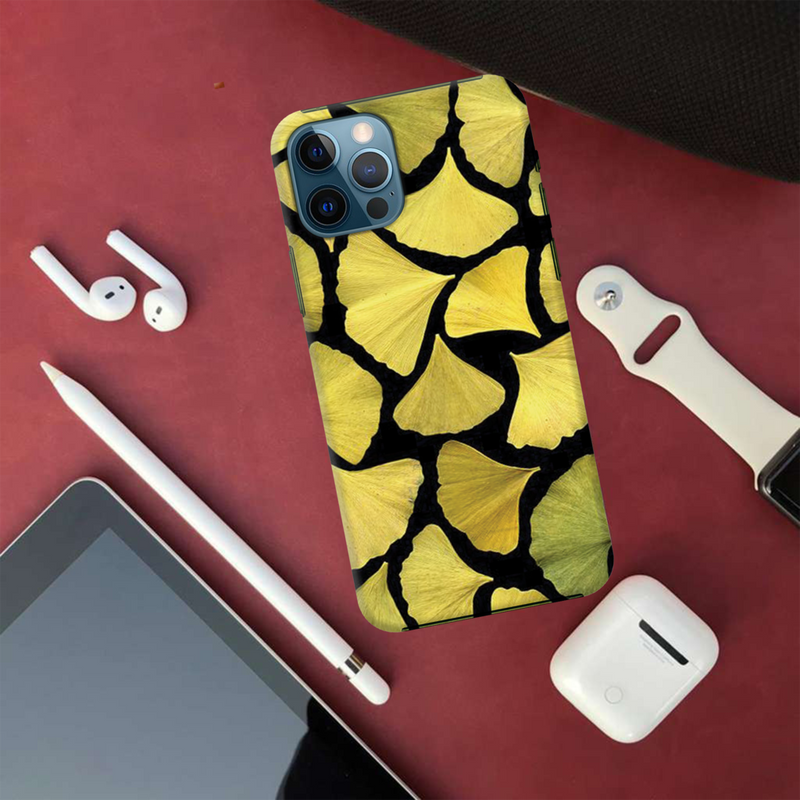 Yellow Leafs Printed Slim Cases and Cover for iPhone 12 Pro