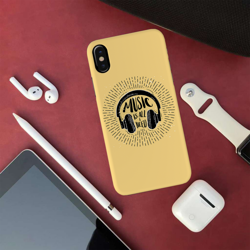 Music is all i need Printed Slim Cases and Cover for iPhone XS
