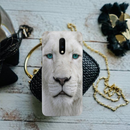 White Lion Portrait Pattern Mobile Case Cover For Oneplus 7