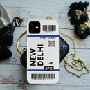 Flying to New Delhi Flight Ticket Mobile Case For Iphone 11