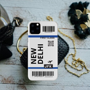 Flying to New Delhi Flight Ticket Pattern Mobile Case Cover For Iphone 11 Pro