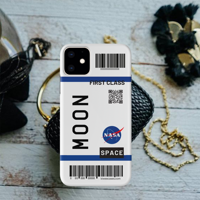 Flying to Moon Flight Ticket Pattern Mobile Case Cover For Iphone 11
