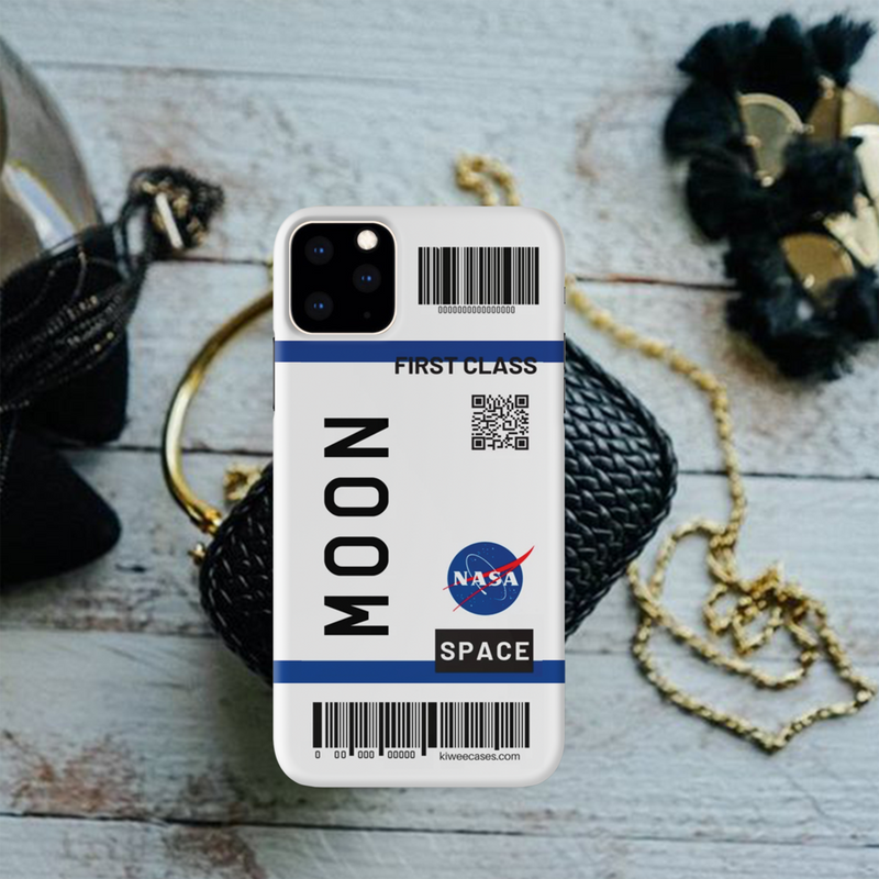 Flying to Moon Flight Ticket Pattern Mobile Case Cover For Iphone 11 Pro Max