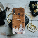 Wood Surface and Snowflakes Pattern Mobile Case Cover For Galaxy A20