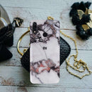 White & Black Marble Pattern Mobile Case Cover For Redmi Note 7 Pro