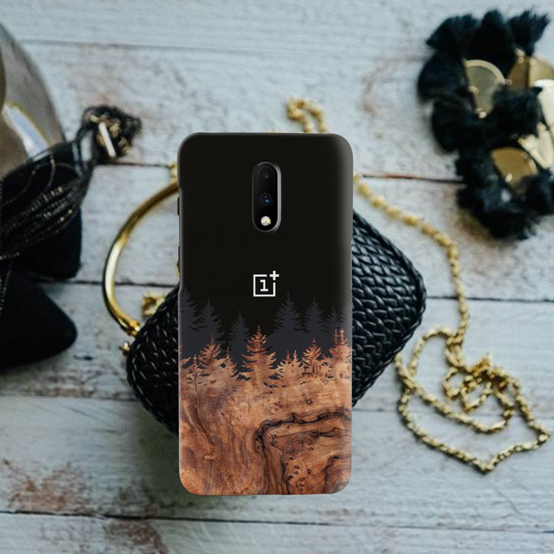 Wood Pattern With Snowflakes Pattern Mobile Case Cover For Oneplus 7