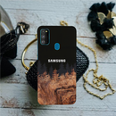 Wood Pattern With Snowflakes Pattern Mobile Case Cover For Galaxy M30s
