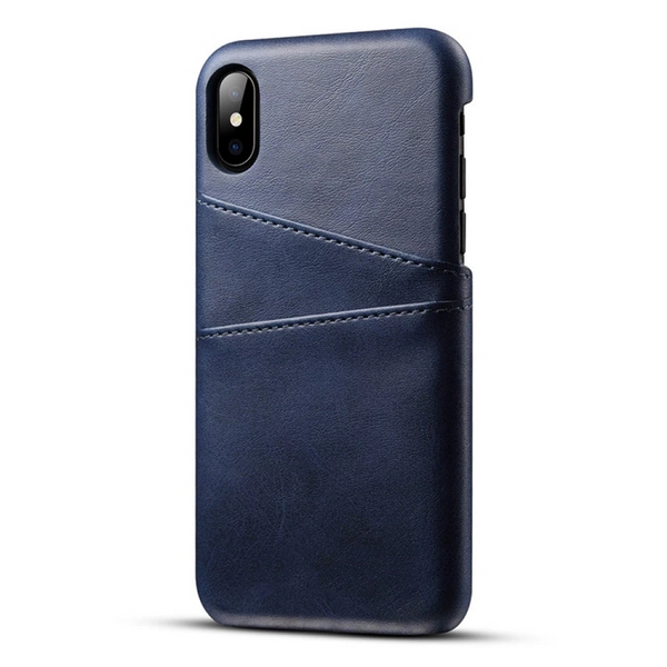 Navy Blue Leather Mobile Cover for Iphone XS