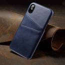 Navy Blue Leather Mobile Cover for Iphone XS