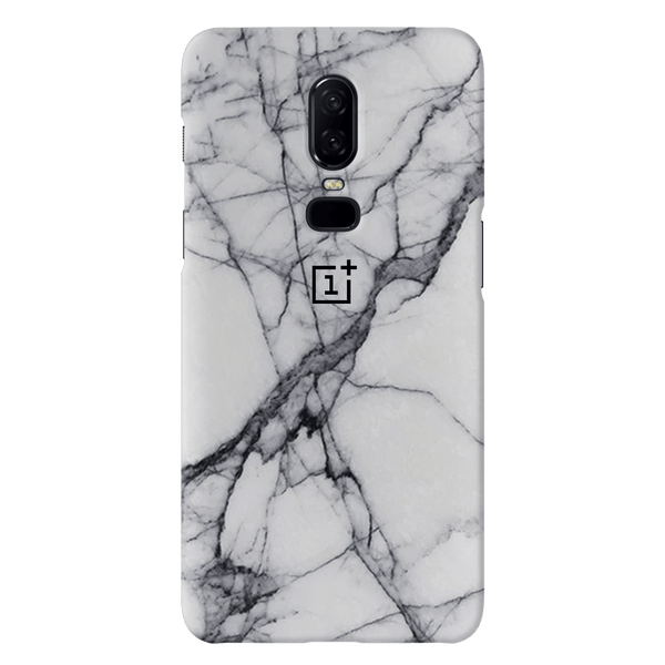 Light Grey Marble Pattern Mobile Case Cover For Oneplus 6