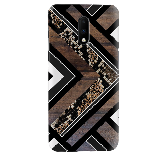 Carpet Pattern Black, White and Brown Pattern Mobile Case Cover For Oneplus 7