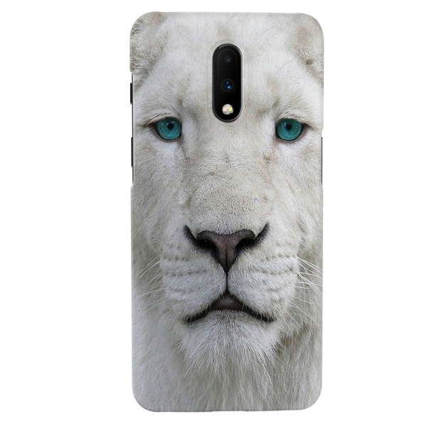 White Lion Portrait Pattern Mobile Case Cover For Oneplus 7