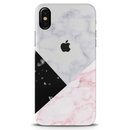 Pink Black & White Marble Pattern Mobile Case Cover For Iphone X