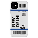 Flying to New Delhi Flight Ticket Mobile Case For Iphone 11