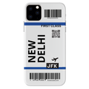 Flying to New Delhi Flight Ticket Pattern Mobile Case Cover For Iphone 11 Pro