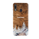 Wood Surface and Snowflakes Pattern Mobile Case Cover For Galaxy A20