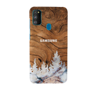 Wood Surface and Snowflakes Pattern Mobile Case Cover For Galaxy M30s