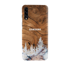 Wood Surface and Snowflakes Pattern Mobile Case Cover For Galaxy A70