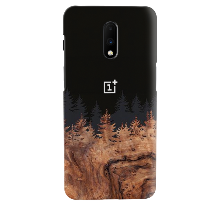Wood Pattern With Snowflakes Pattern Mobile Case Cover For Oneplus 7
