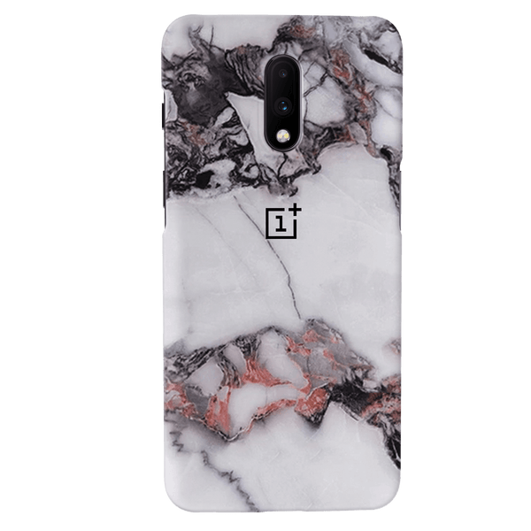 White & Black Marble Pattern Mobile Case Cover For Oneplus 7