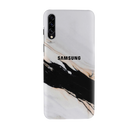 Black Patch White Marble Pattern Mobile Case Cover For Galaxy A50