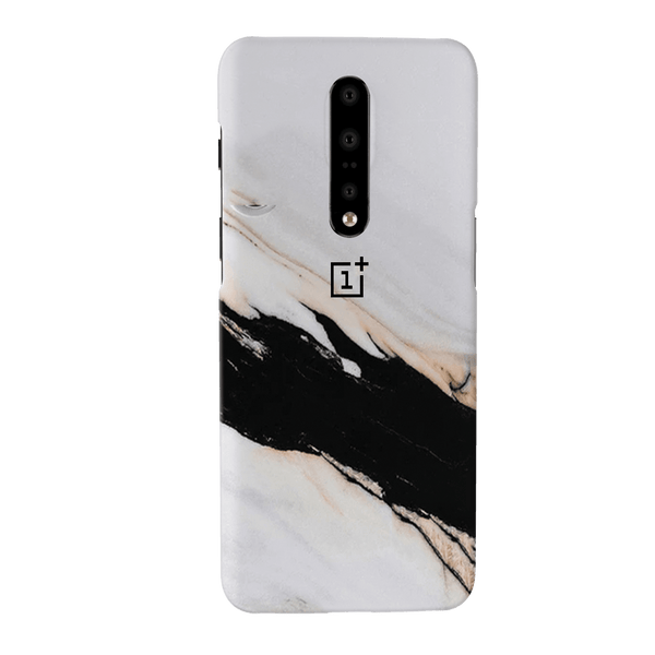Black Patch White Marble Pattern Mobile Case Cover For Oneplus 7 Pro