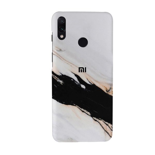 Black Patch White Marble Pattern Mobile Case Cover For Redmi Note 7 Pro