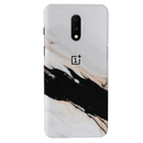 Black Patch White Marble Pattern Mobile Case Cover For Oneplus 7