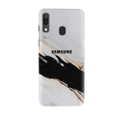 Black Patch White Marble Pattern Mobile Case Cover For Galaxy A20