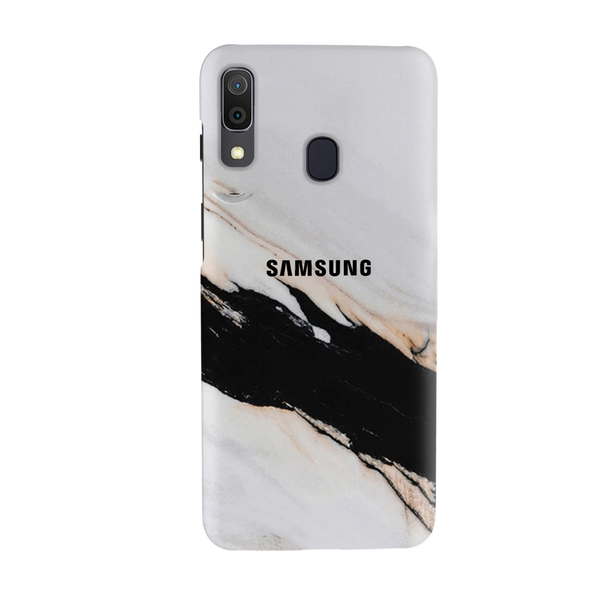 Black Patch White Marble Pattern Mobile Case Cover For Galaxy A20