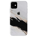Black Patch White Marble Pattern Mobile Case Cover For Iphone 11
