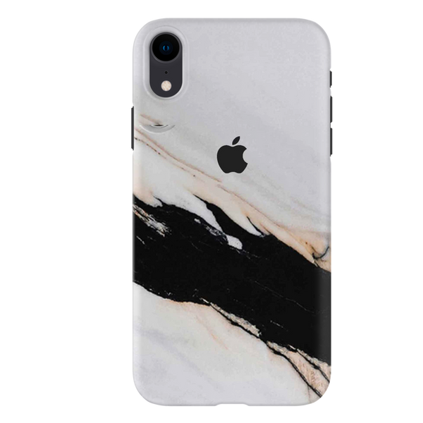Black Patch White Marble Pattern Mobile Case Cover For Iphone XR