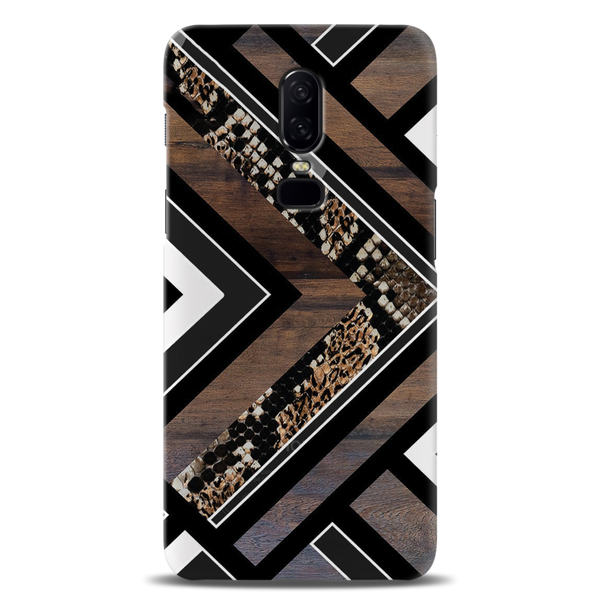 Carpet Pattern Black, White and Brown Pattern Mobile Case Cover For Oneplus 6