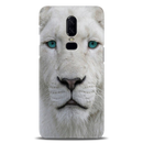 White Lion Portrait Pattern Mobile Case Cover For Oneplus 6