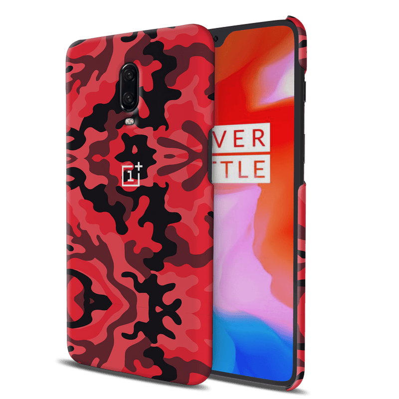 Military Red Camo Pattern Mobile Case Cover For Oneplus 6t