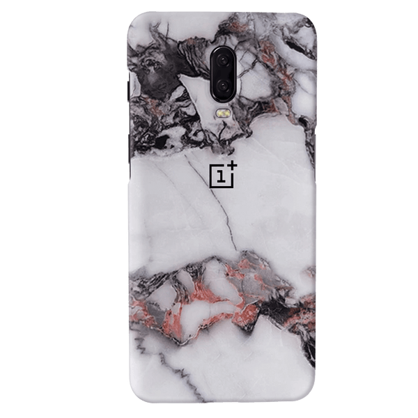 White & Black Marble Pattern Mobile Case Cover For Oneplus 6t