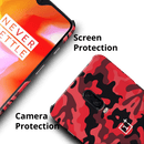 Military Red Camo Pattern Mobile Case Cover For Oneplus 6t